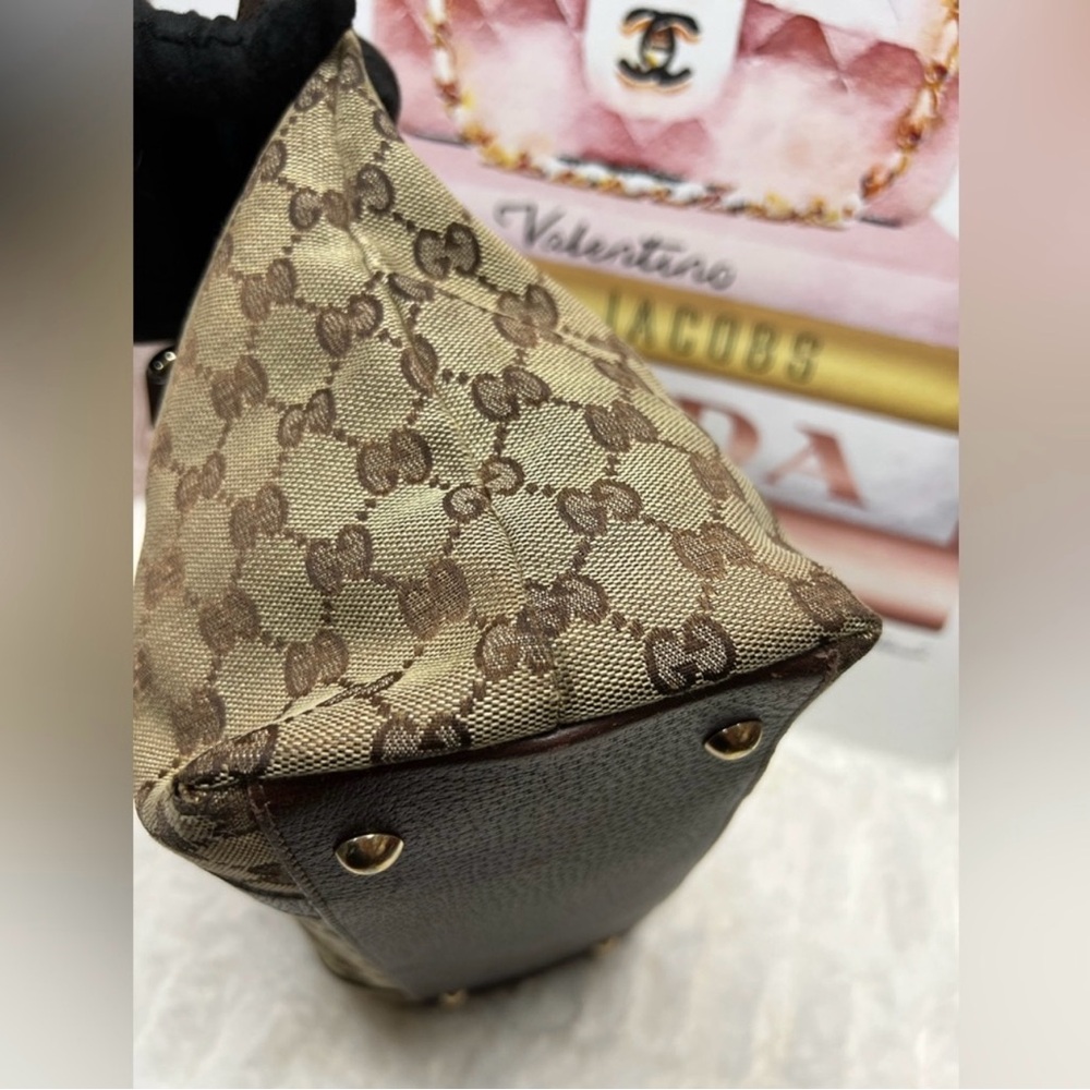 Gucci Beige Brown GG Canvas Tote - Picture 4 of 12